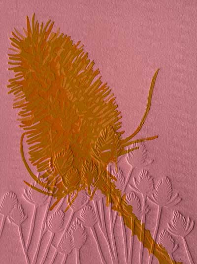 Stay Awhile
Linocut with blind emboss